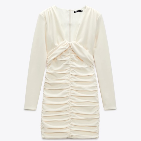 {Zara} Draped Long Sleeve Dress • L - Picture 9 of 16